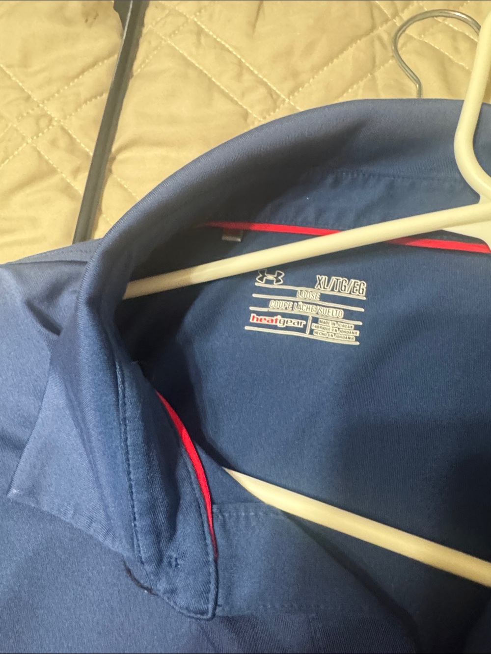 Under Armour Navy Polo with Red Accent